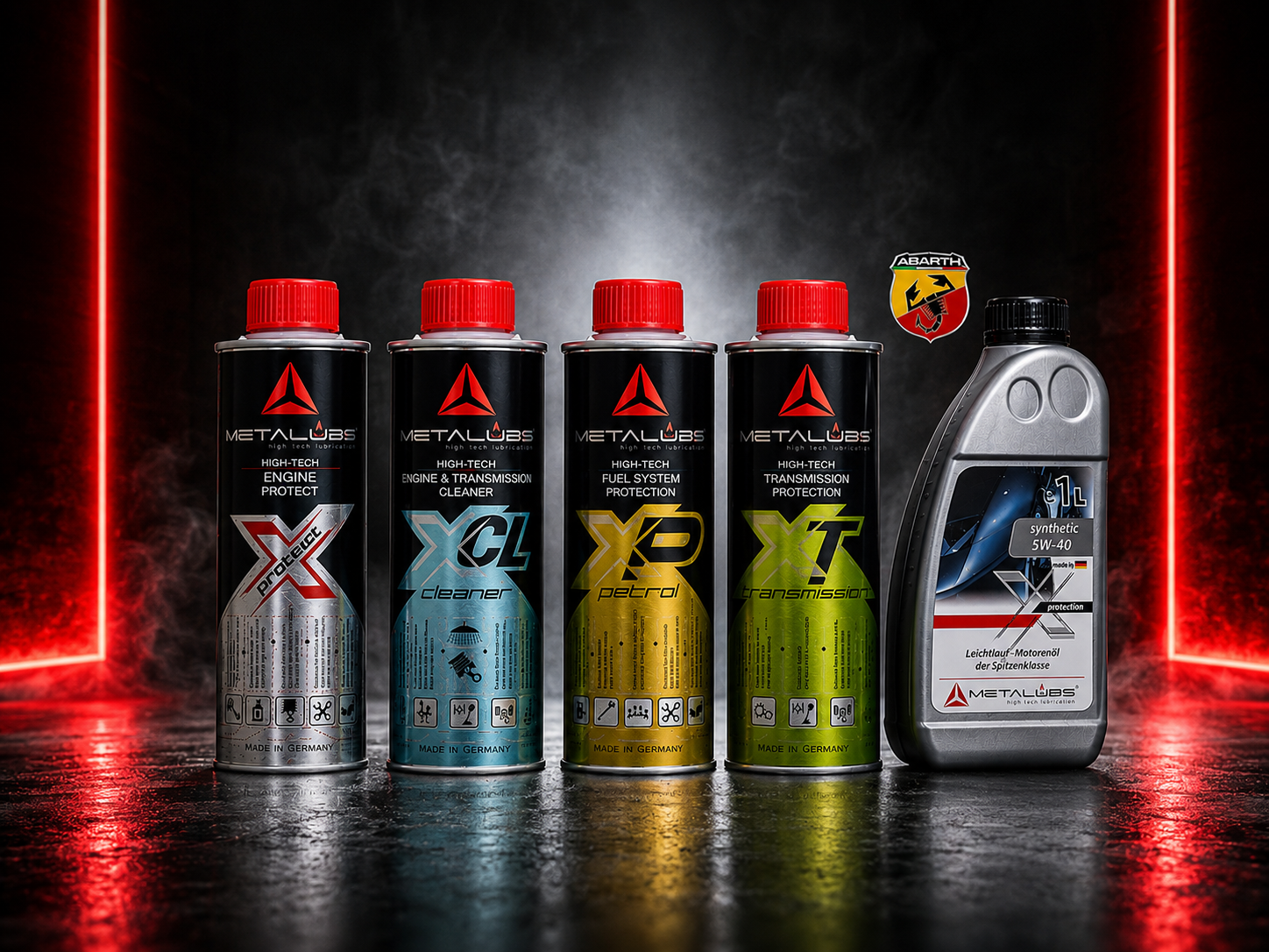 METALUBS Anti-Reibungs-Straßen-KIT: X Multi Treatment, XCL Cleanertek, XP Panzrtek, XT und 5W-40 Motoröl